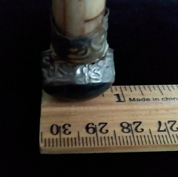 VINTAGE Genuine Blue GemStone Carved Bone Bangle - Picture 11 of 16